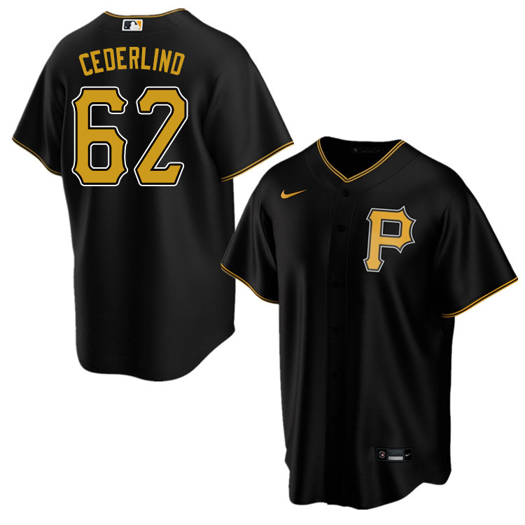 Nike Men #62 Blake Cederlind Pittsburgh Pirates Baseball Jerseys Sale-Black